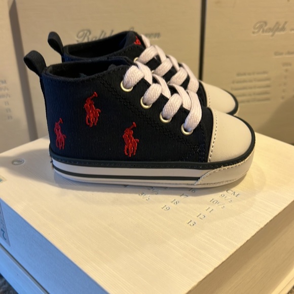 Polo Ralph Lauren Hamptyn HI baby infant crib shoes booties new 3-6 month size 2 - Picture 2 of 13